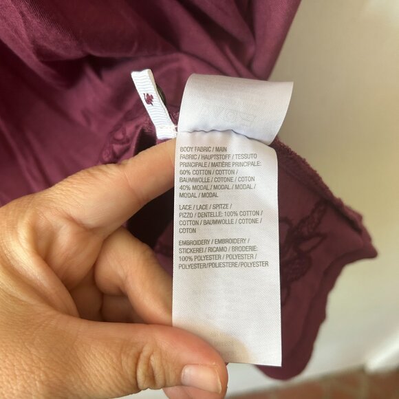 Logo Lori Goldstein Short Sleeve Top Womens Large Purple Keyhole Embroidered - Picture 6 of 8